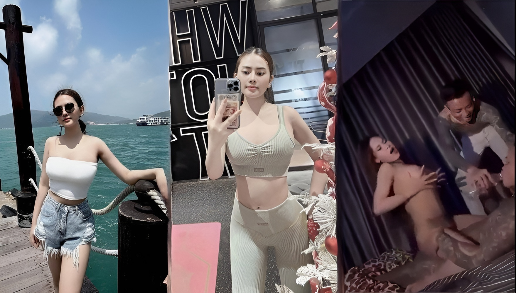 Hot na babae sa flight room Nhu Quynh at ang kanyang malalapit na kaibigan...